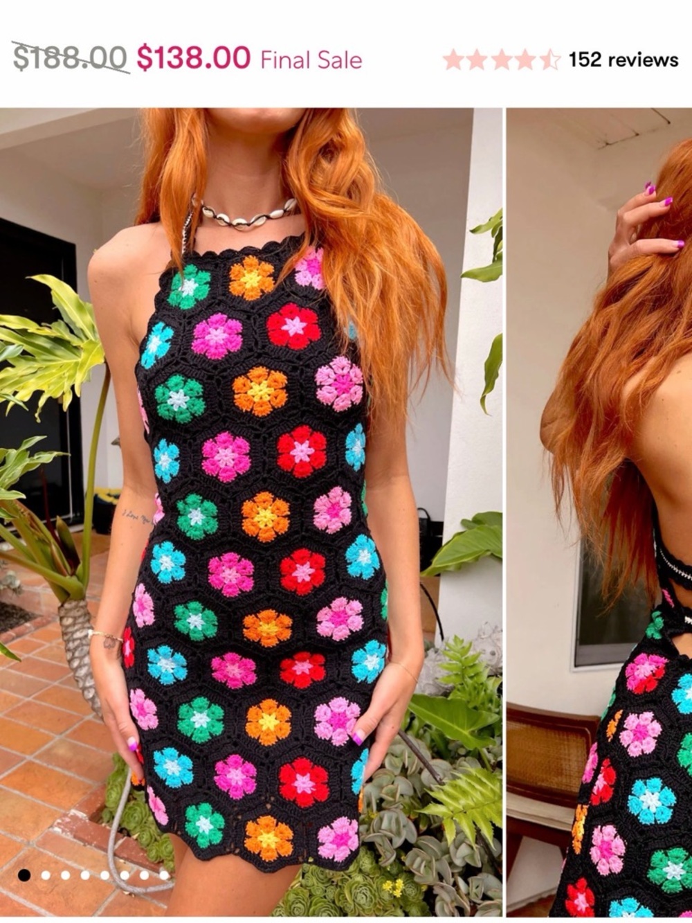 Show Me Your Mumu Happy Halter Crochet Mini Dress